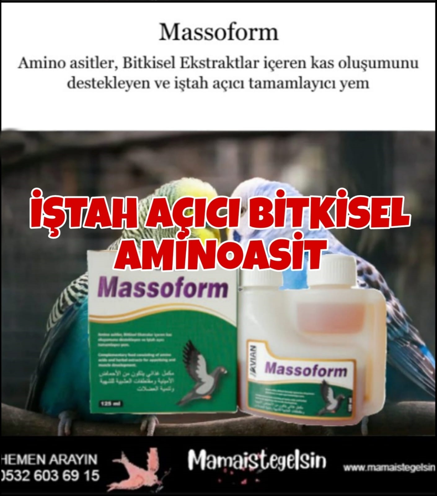 Massoform%20125%20Ml.%20Amino%20Asit%20Güvercin%20Yem%20Katkısı